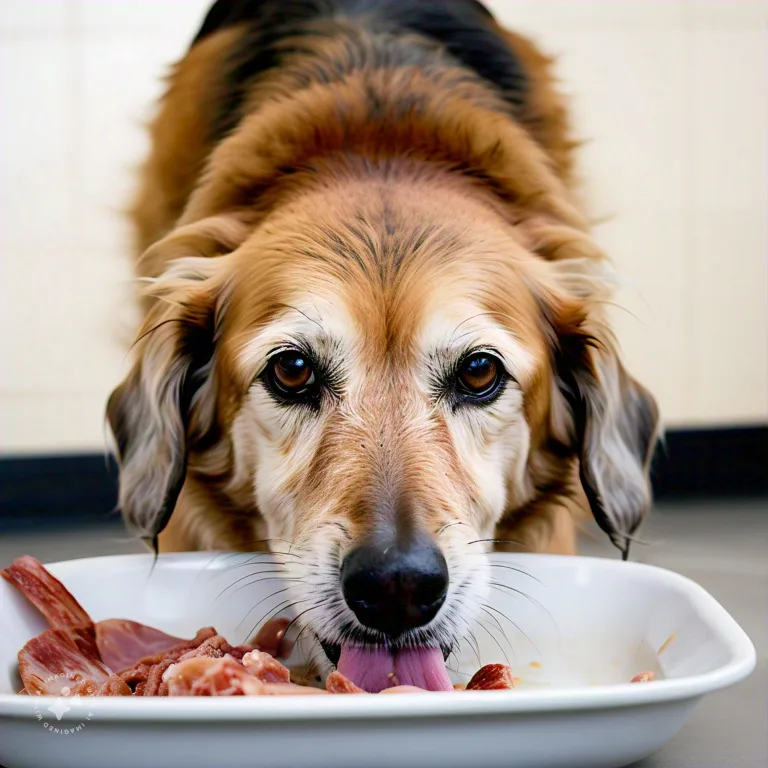 Senior dog eating eco-friendly food